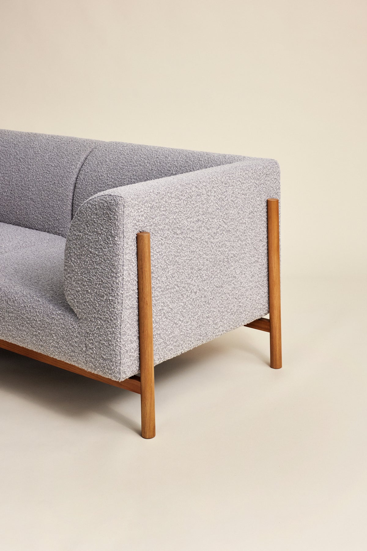 Moment 3-personers sofa, stor, grå