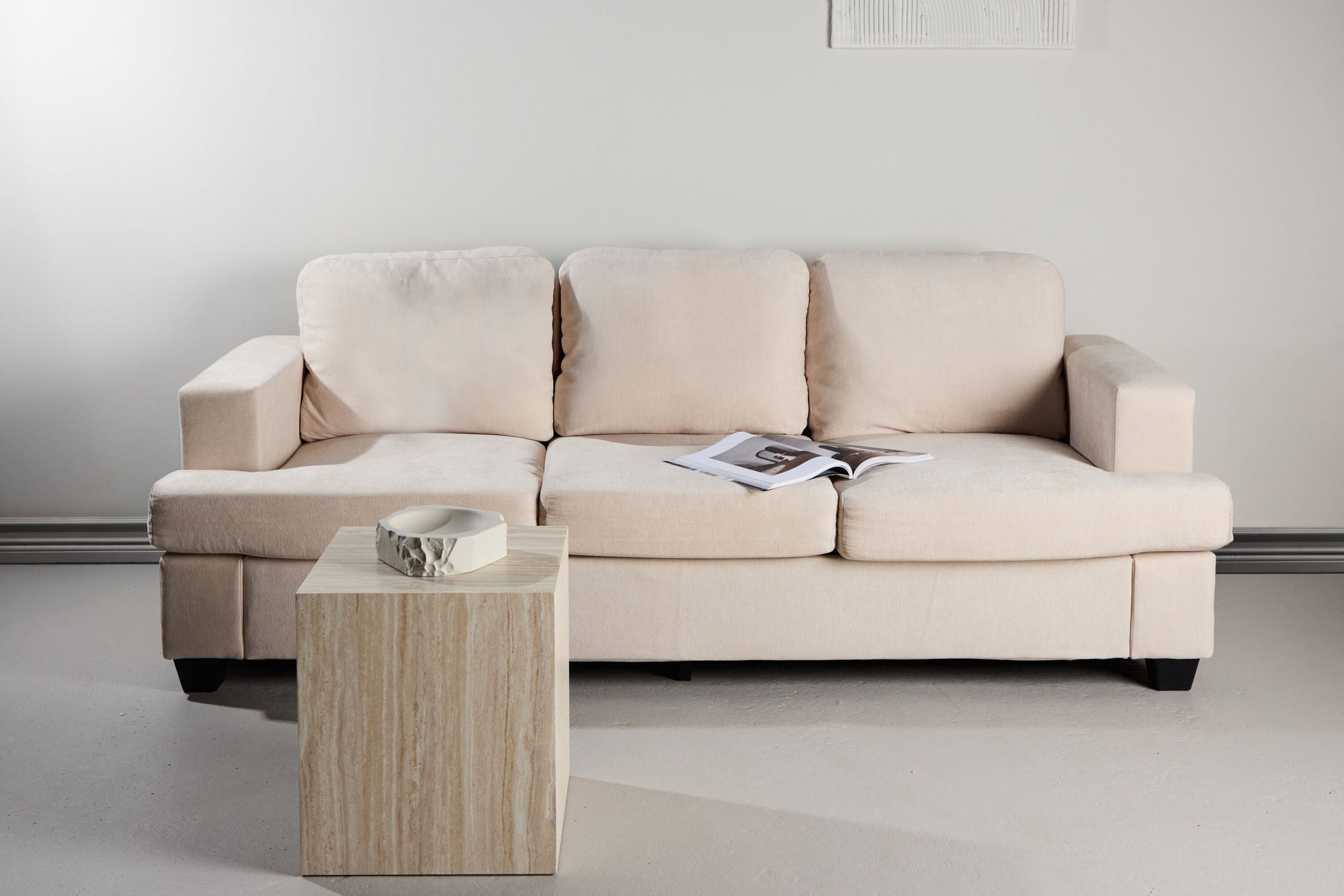 Venture Home Sani 3-Seat Sofa - Plywood+Metal Frame / Greige Chenille