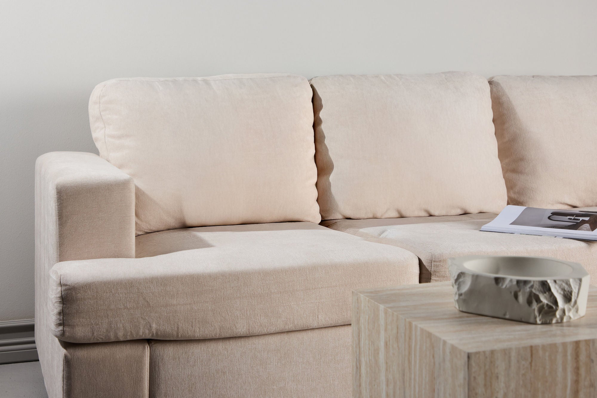 Venture Home Sani 3-Seat Sofa - Plywood+Metal Frame / Greige Chenille