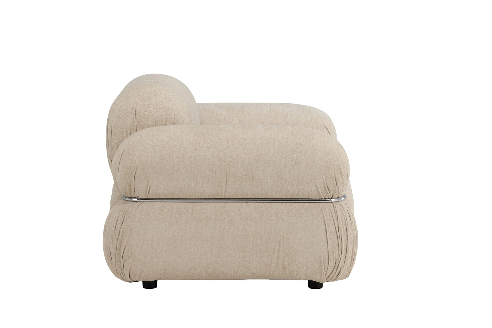 Venture Home Mika 1-Seat Sofa - Silver Frame / Beige