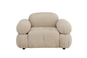 Venture Home Mika 1-Seat Sofa - Silver Frame / Beige