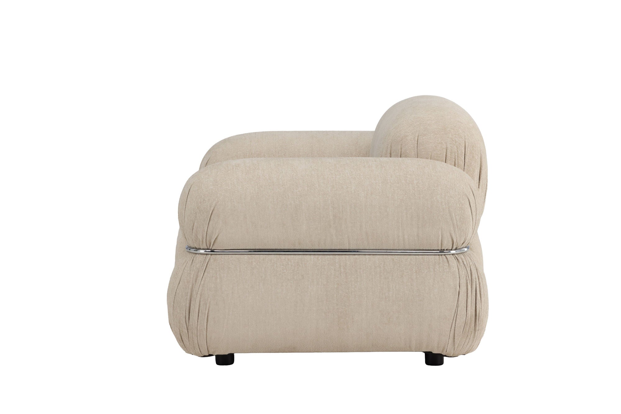 Venture Home Mika 1-Seat Sofa - Silver Frame / Beige