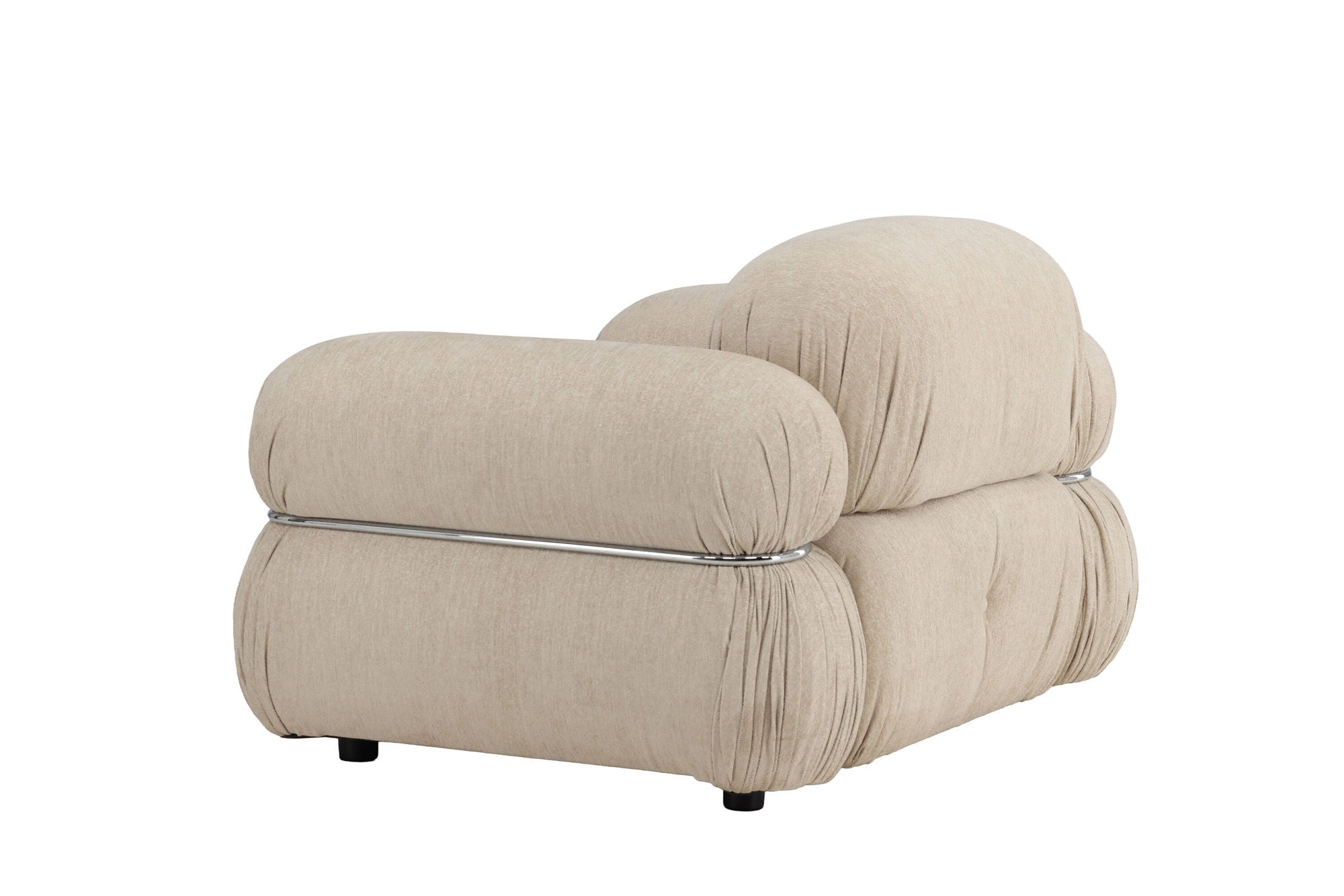 Venture Home Mika 1-Seat Sofa - Silver Frame / Beige