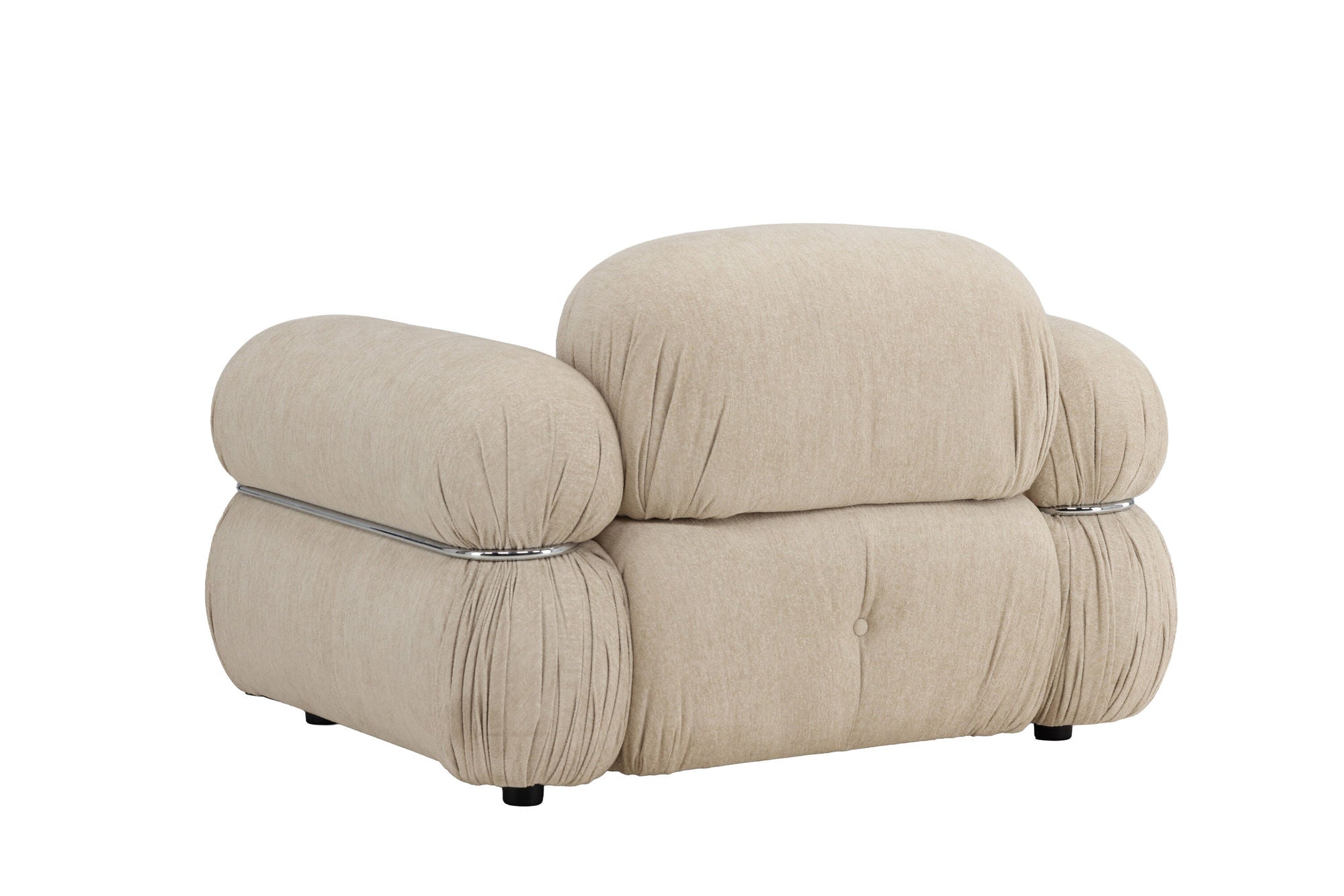 Venture Home Mika 1-Seat Sofa - Silver Frame / Beige