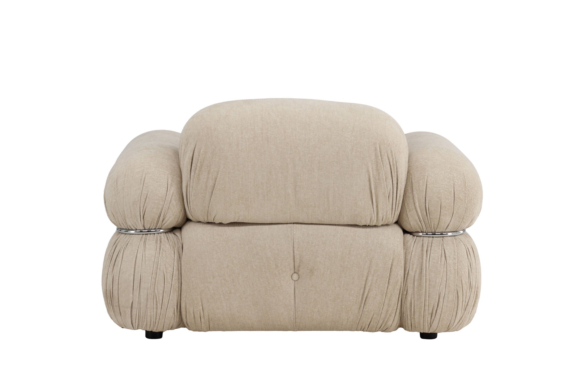 Venture Home Mika 1-Seat Sofa - Silver Frame / Beige