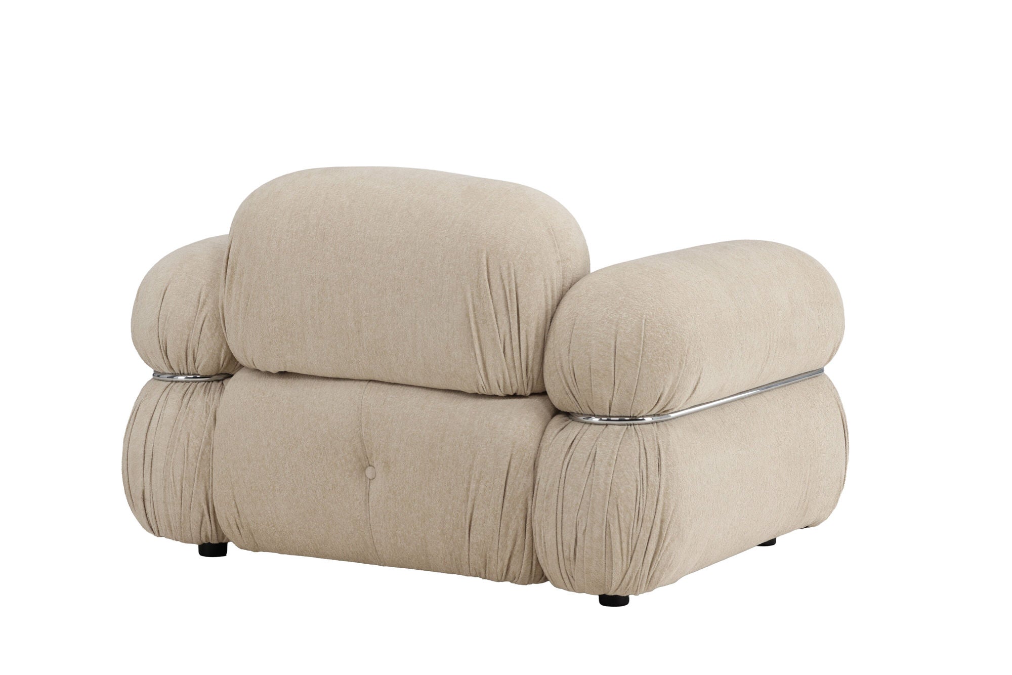 Venture Home Mika 1-Seat Sofa - Silver Frame / Beige