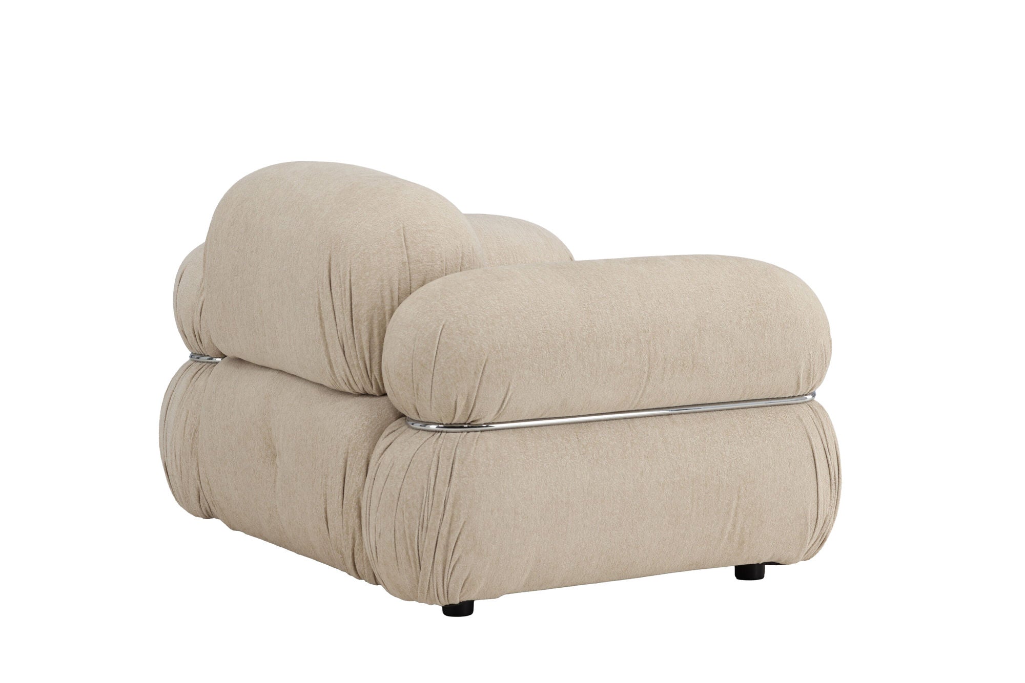 Venture Home Mika 1-Seat Sofa - Silver Frame / Beige