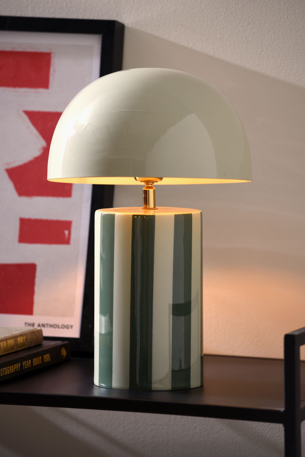 LEITMOTIV Table lamp Rayado jungle green w. grayed jade