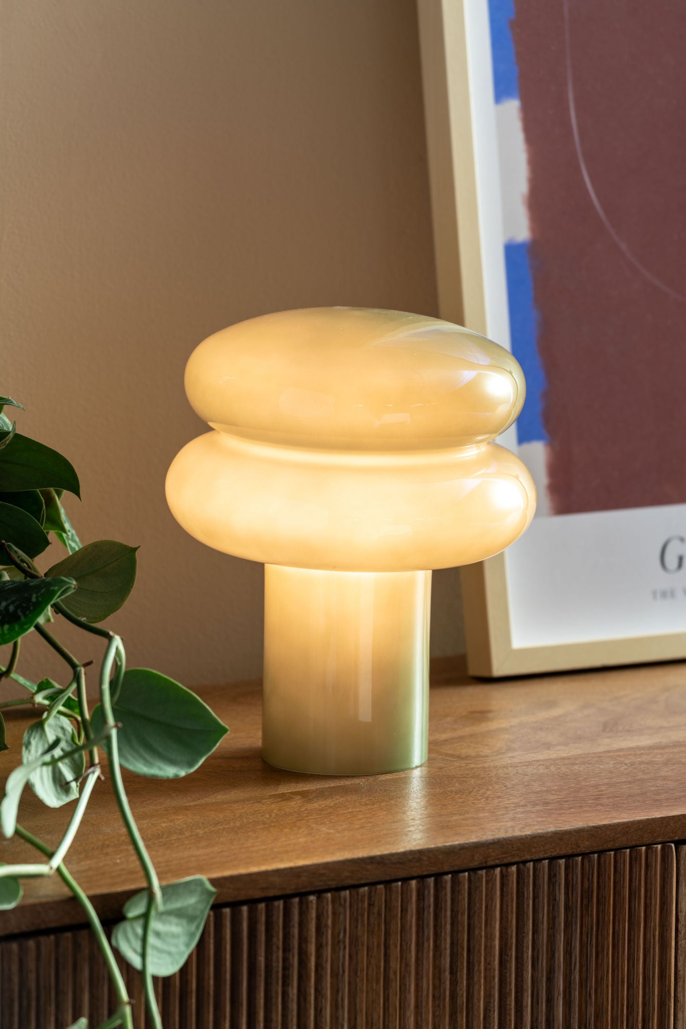 LEITMOTIV Table lamp Incesante double ring jungle green