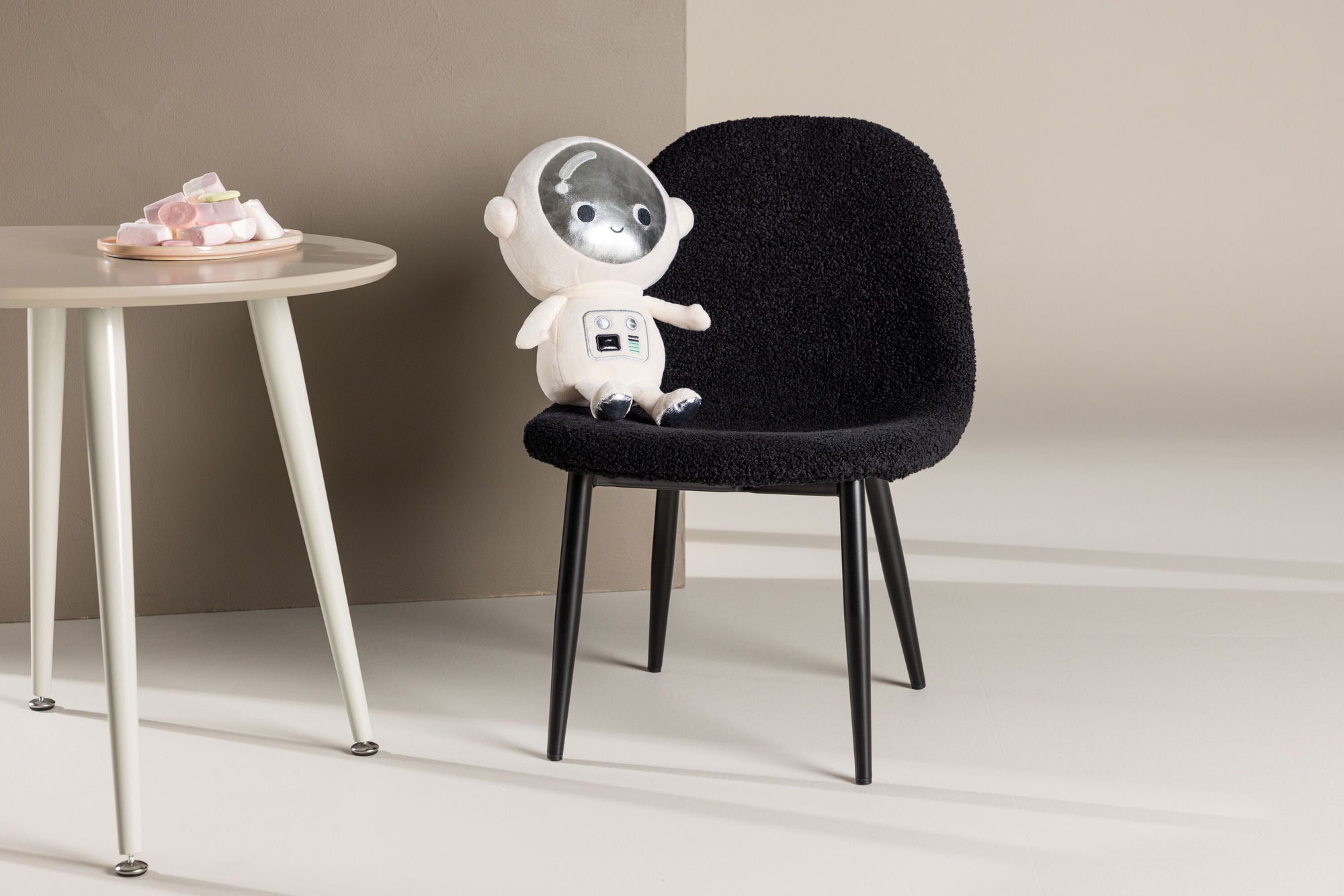 Venture Home Polar Kids Dining chair 2-pack - Black / Teddy FSC 100%