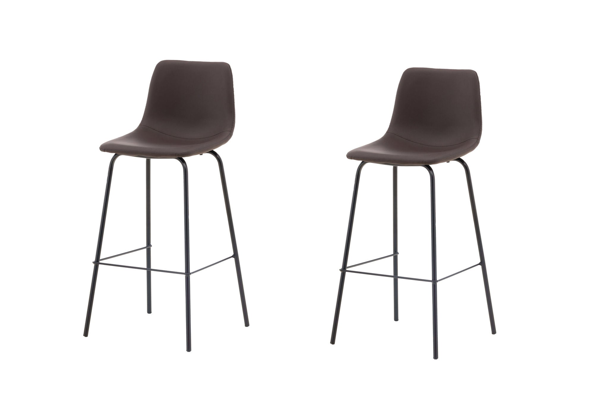 Venture Home Alexi Bar stol 2-pack - Matte black / Dark brown PU