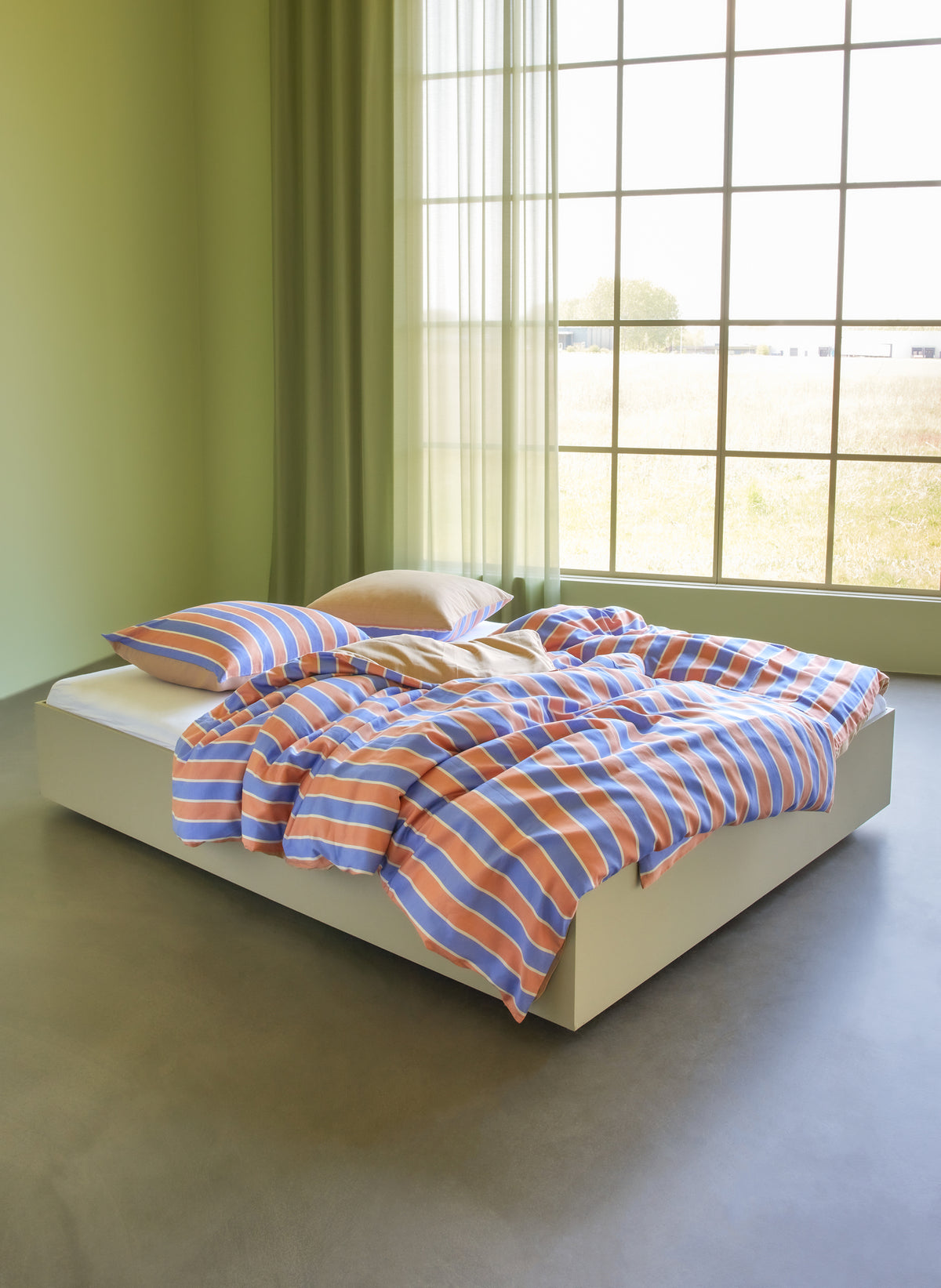 Solace sengetøj 60x63 140x200 blå/orange