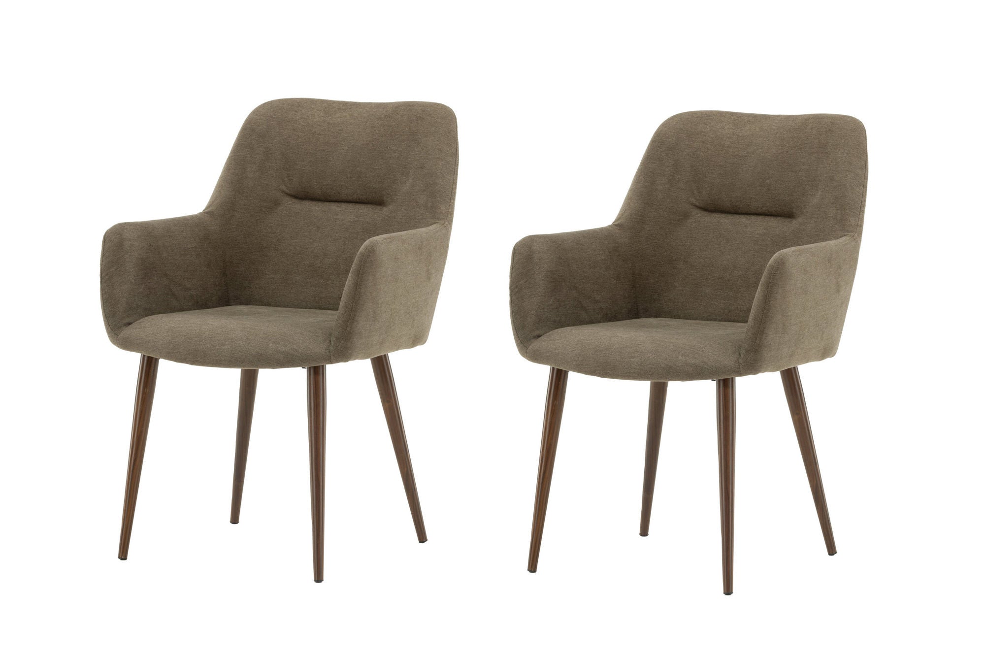 Venture Home Tomorrow Spisebordsstol 2-pack - Dark walnut / Dark grey/Brown Fabric
