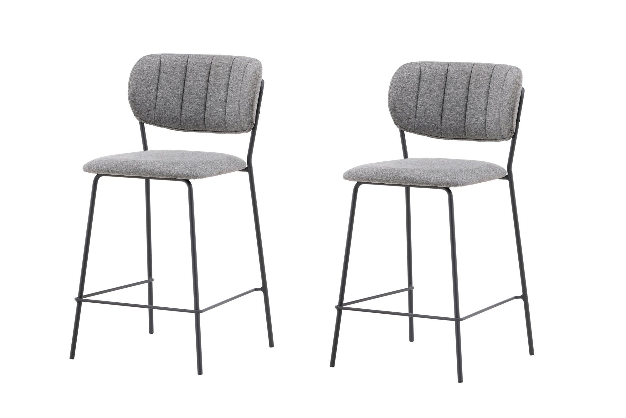 Venture Home Bell Bar stol 2-pack - Black / Grey Fabric