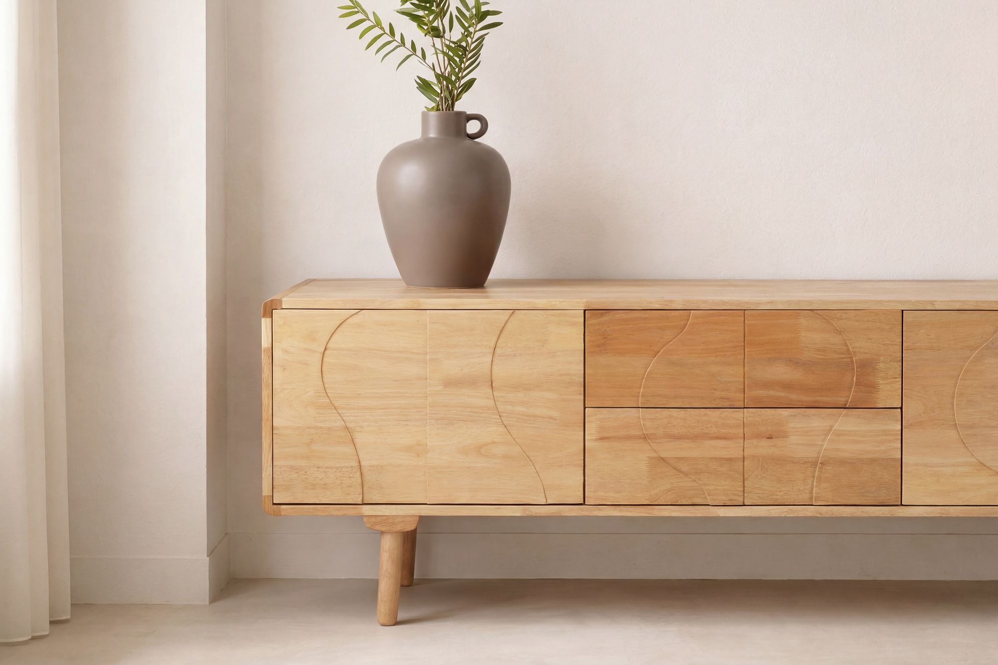 Vind Skärhamn Skænk 180x45x65 cm - Nature Rubberwood