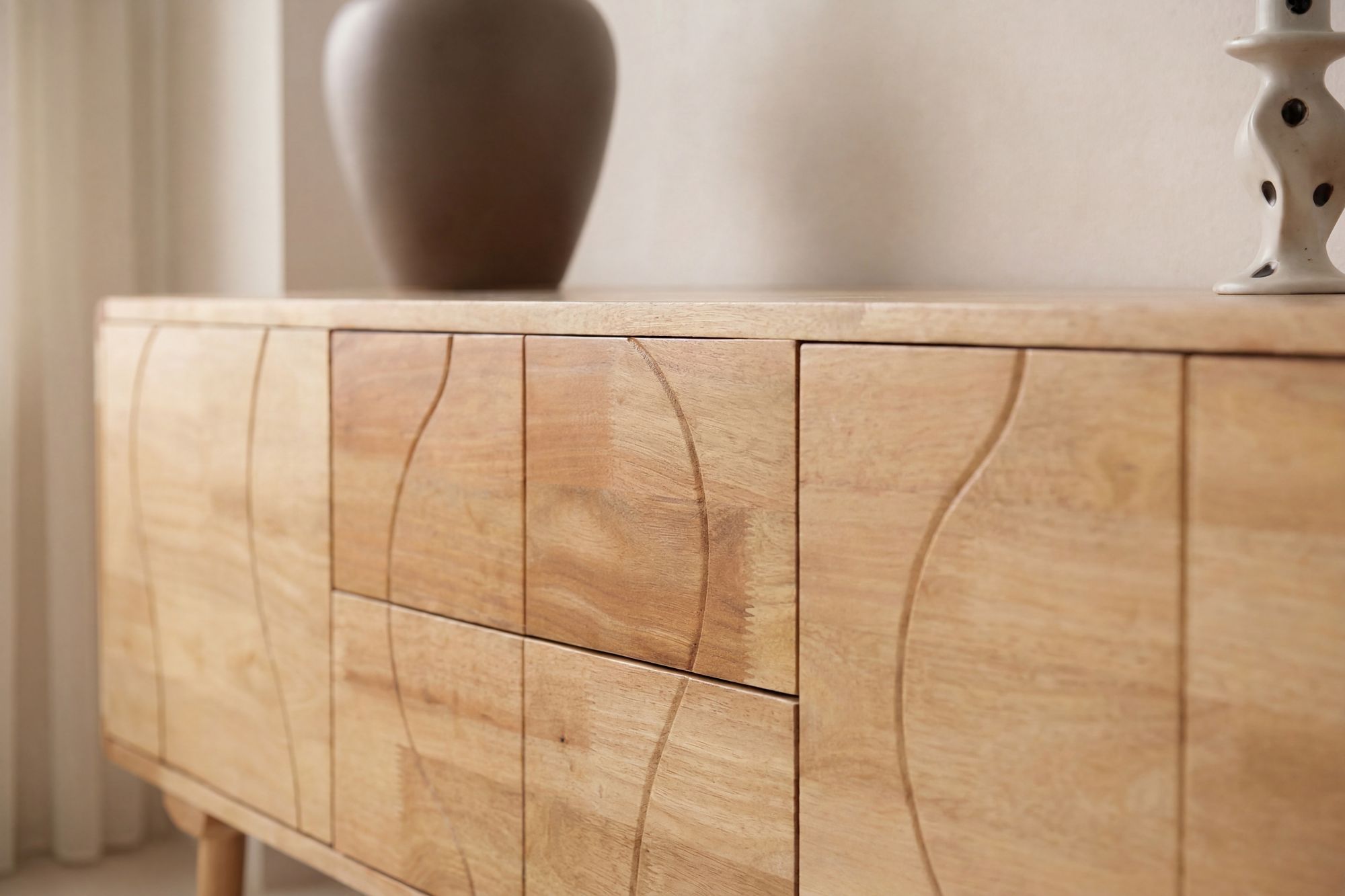 Vind Skärhamn Skænk 180x45x65 cm - Nature Rubberwood