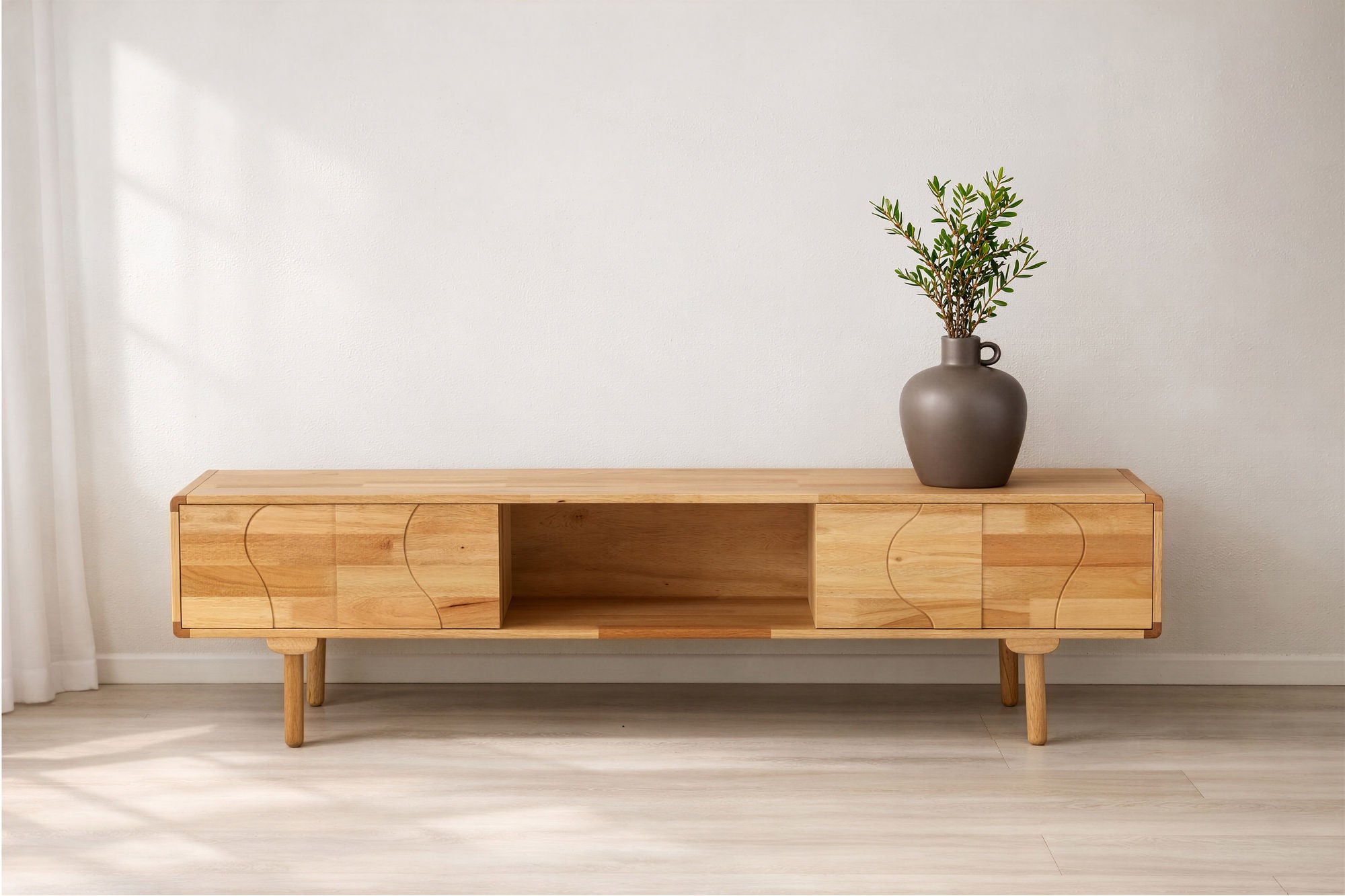 Vind Skärhamn TV-Skænk 200x45x55 cm - Nature Rubberwood