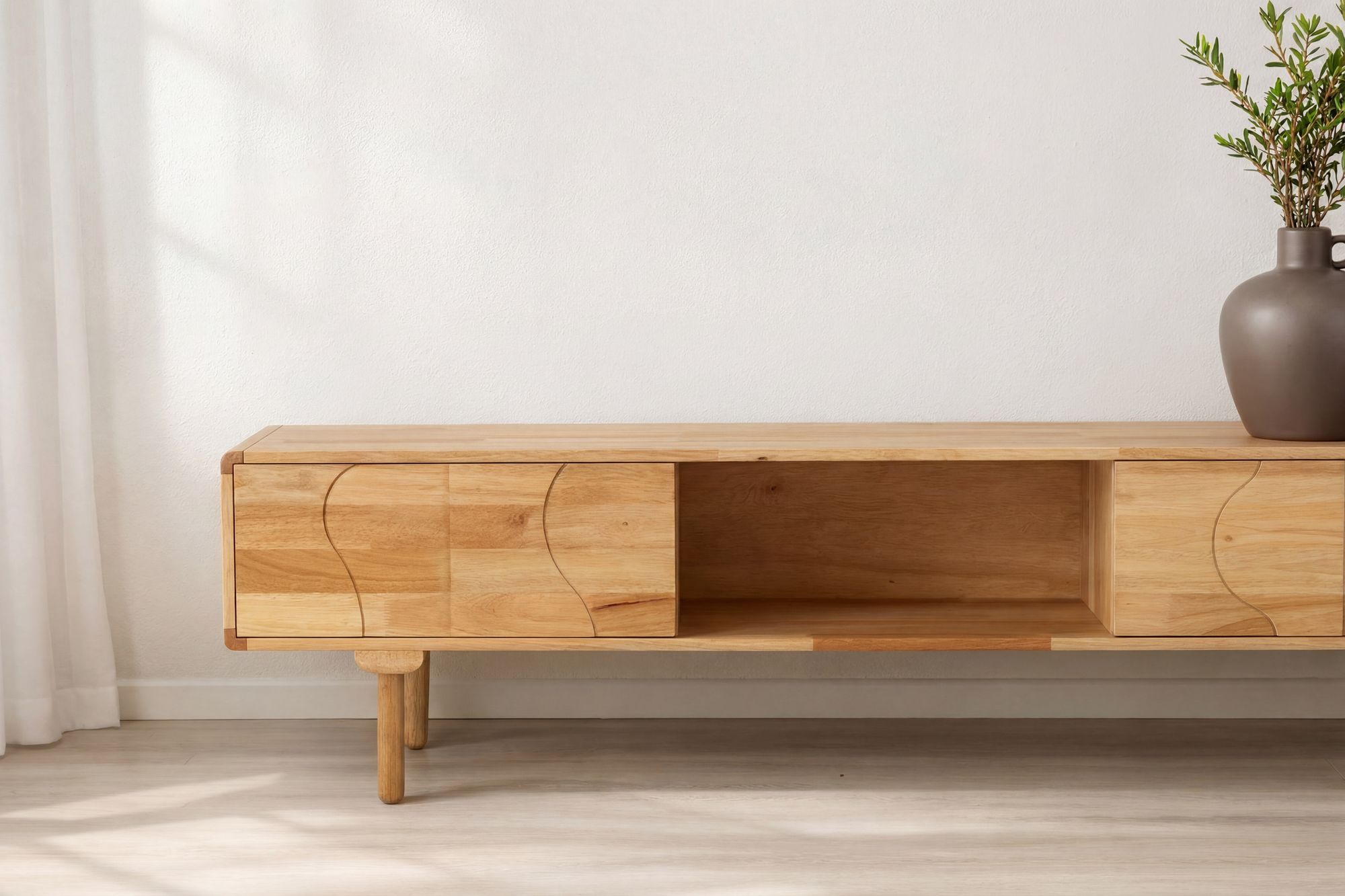 Vind Skärhamn TV-Skænk 200x45x55 cm - Nature Rubberwood