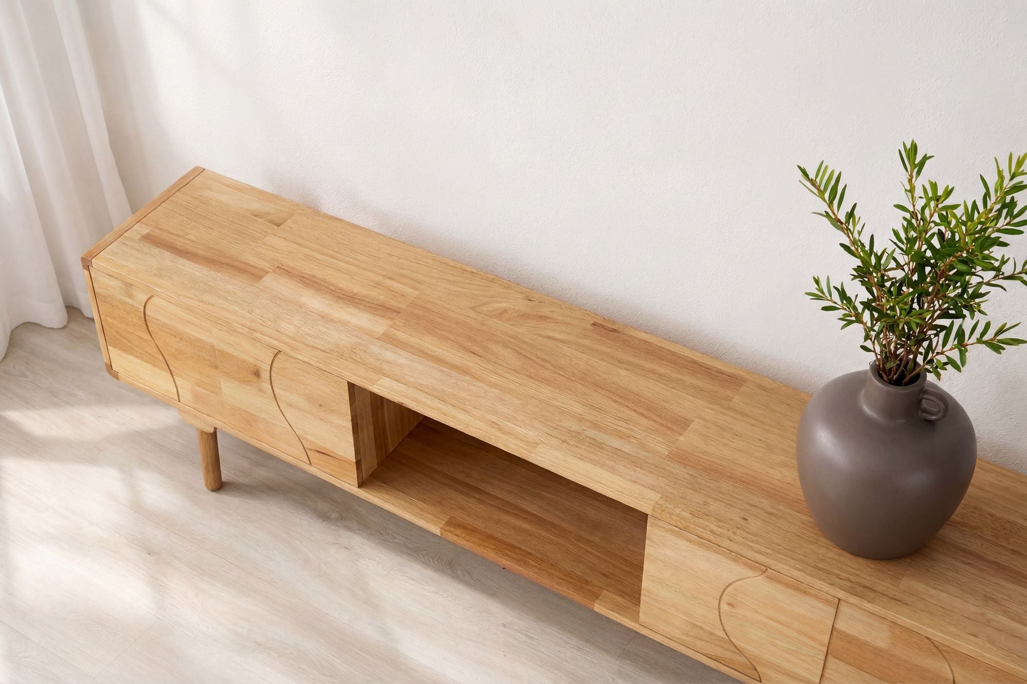 Vind Skärhamn TV-Skænk 200x45x55 cm - Nature Rubberwood