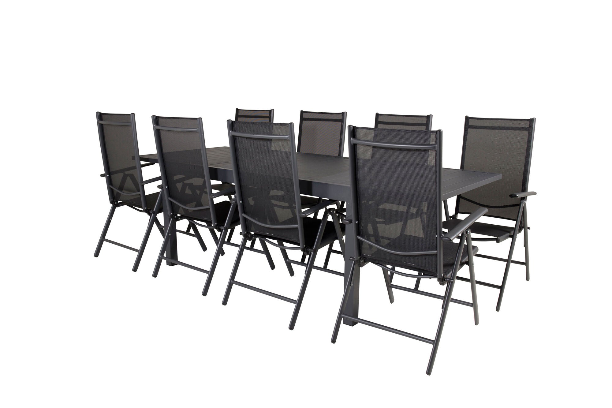 Venture Home Marbella spisebord 160/240*100*H75 - Black+Break 5:pos stol - Black alu / Black Textilene_8