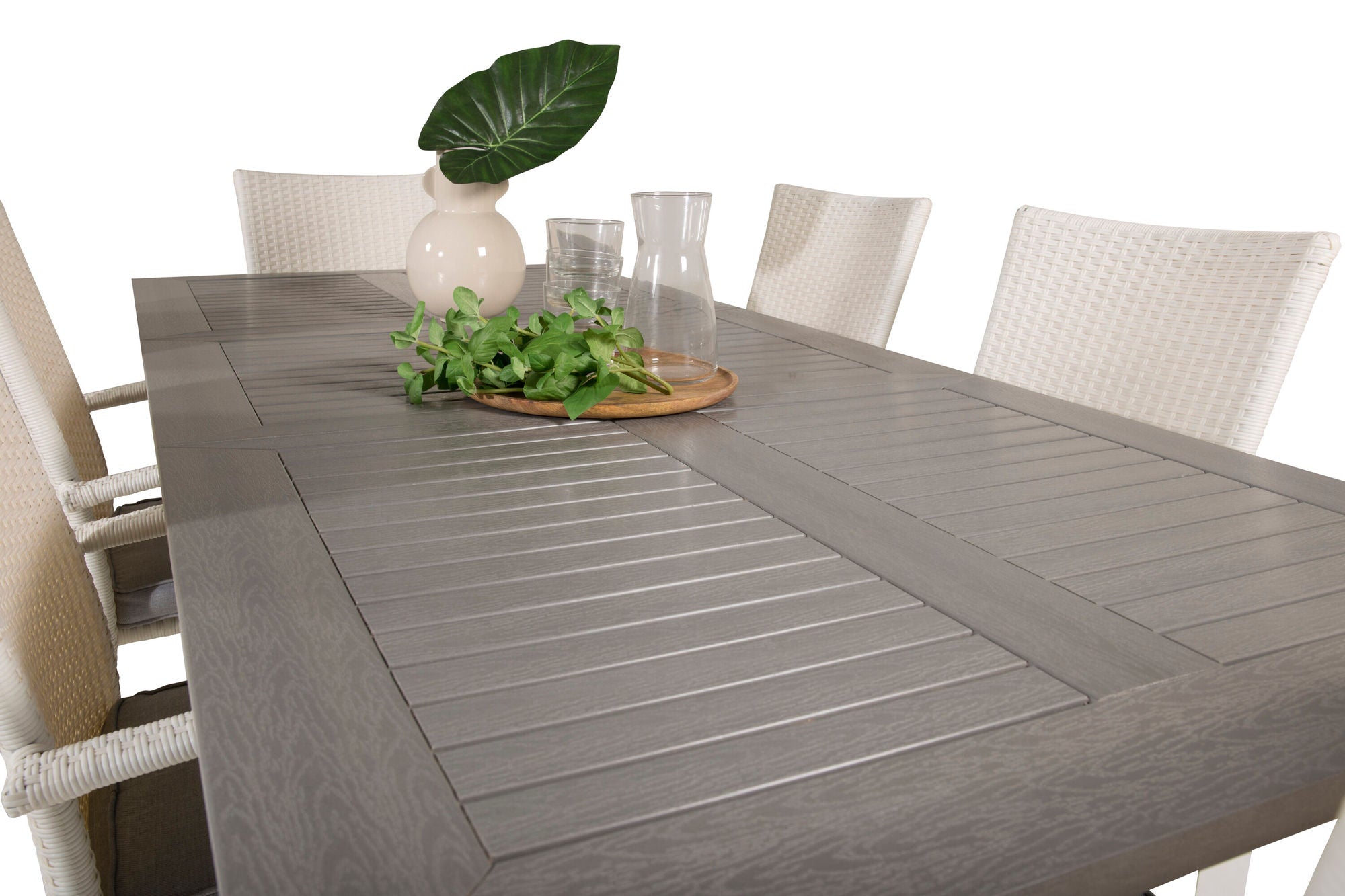 Venture Home Albany spisebord 152/210*90 - White Alu / Grey Aintwood+Anna Arm stol (stackable) - White_6
