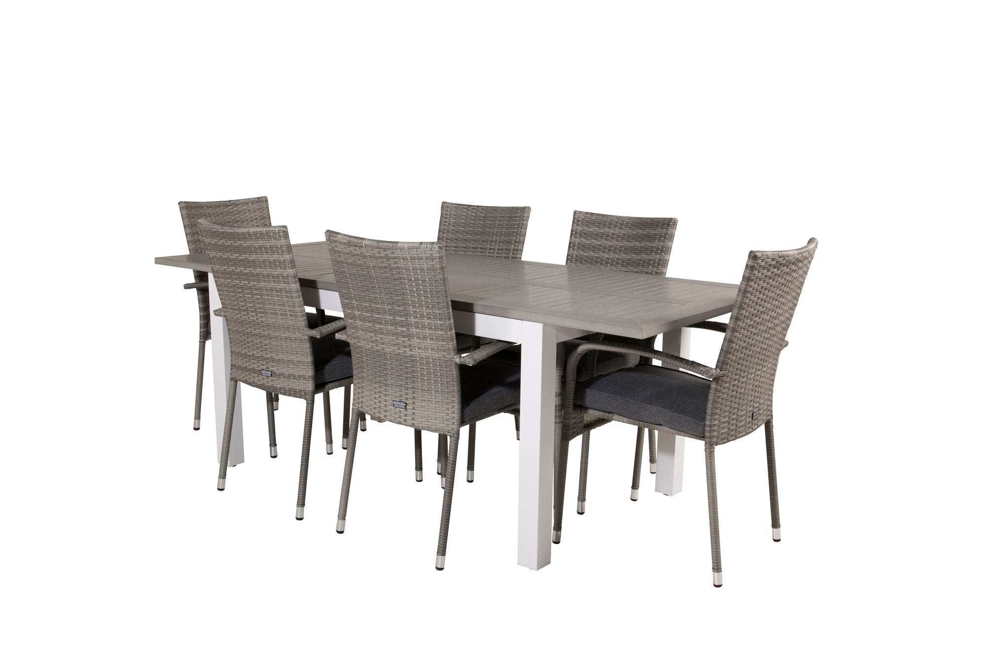 Venture Home Albany spisebord 152/210*90 - White Alu / Grey Aintwood+Anna Arm stol (stackable) - Grey_6