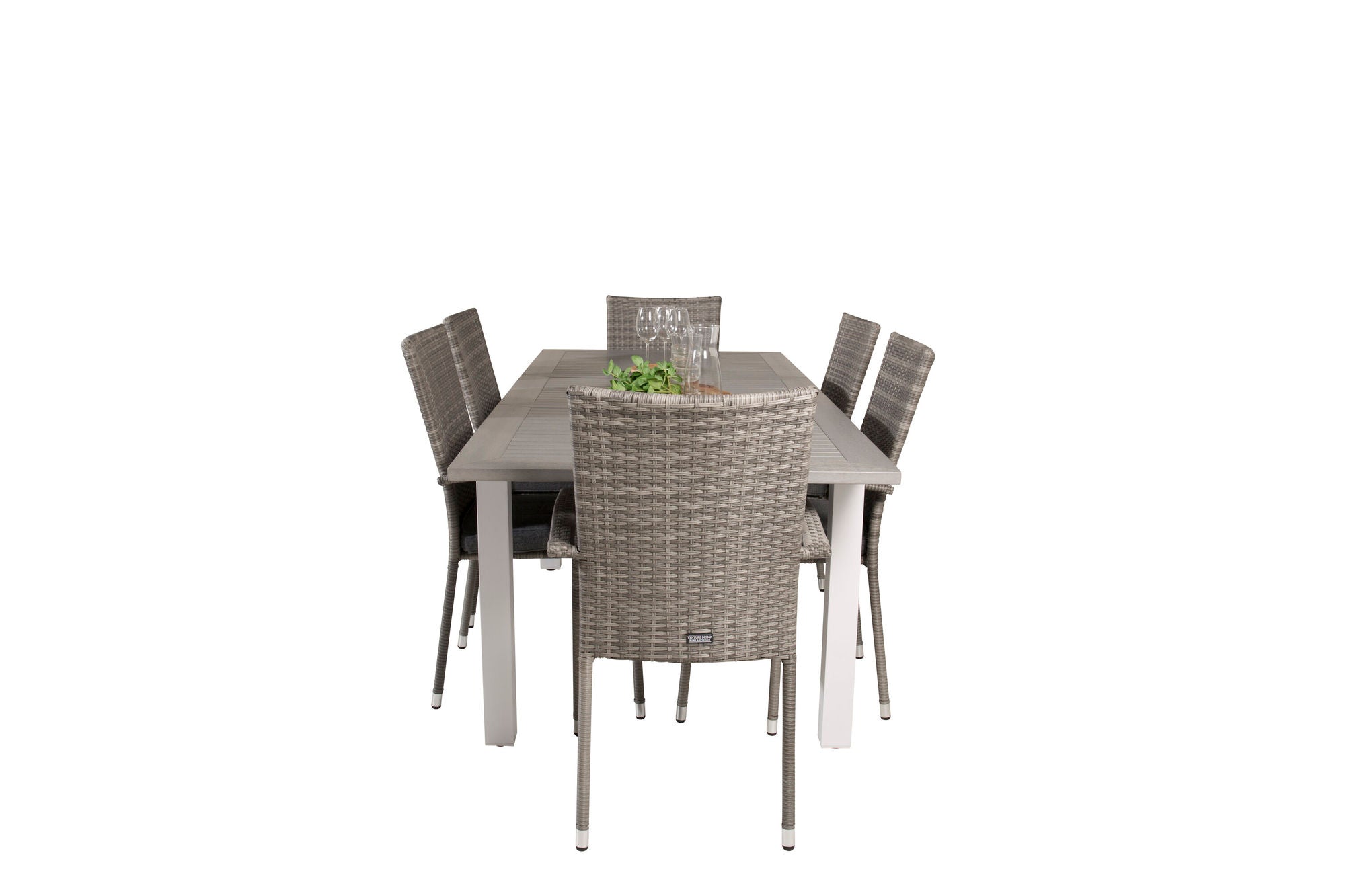 Venture Home Albany spisebord 152/210*90 - White Alu / Grey Aintwood+Anna Arm stol (stackable) - Grey_6