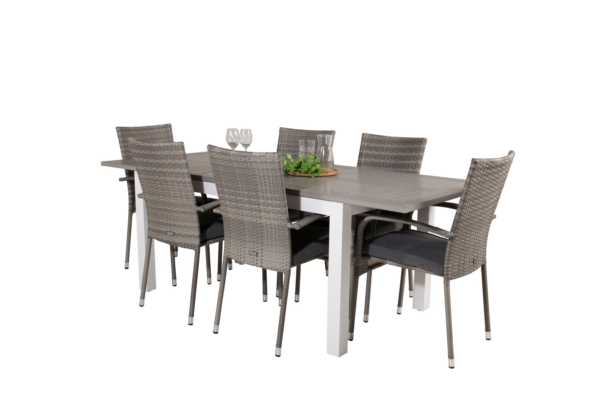 Venture Home Albany spisebord 152/210*90 - White Alu / Grey Aintwood+Anna Arm stol (stackable) - Grey_6