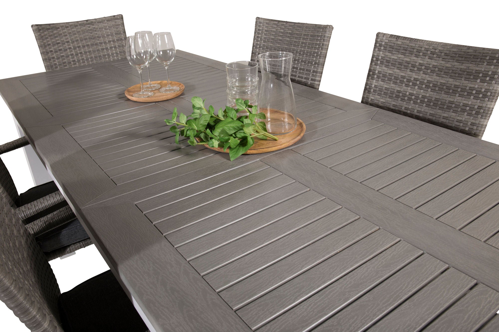Venture Home Albany spisebord 152/210*90 - White Alu / Grey Aintwood+Anna Arm stol (stackable) - Grey_6