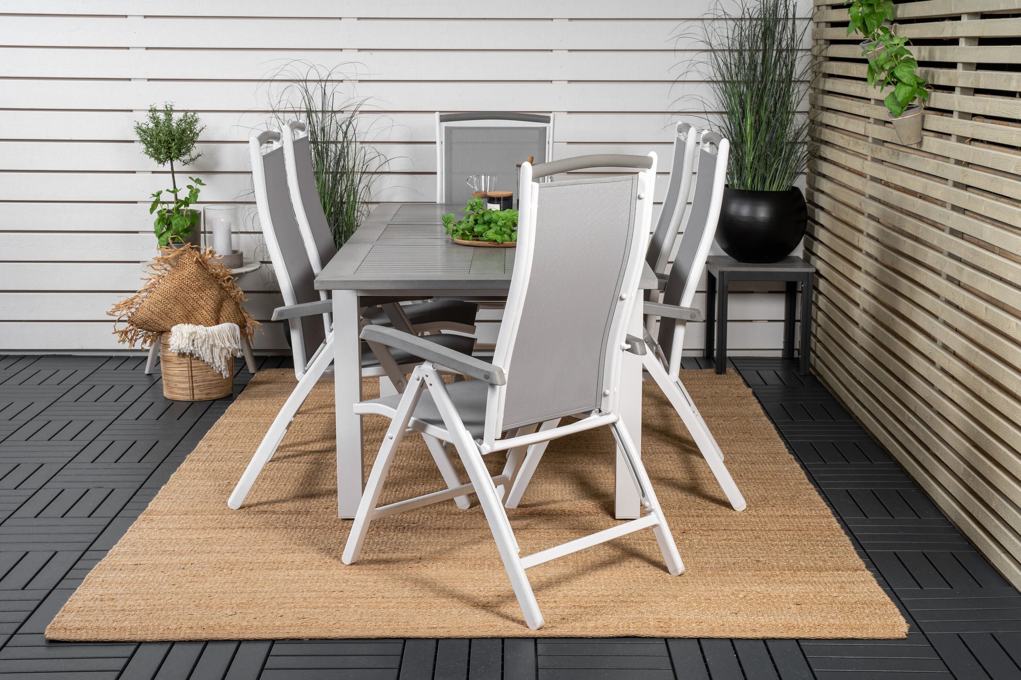 Venture Home Albany spisebord 152/210*90 - White Alu / Grey Aintwood+Albany stol 5:pos - White Alu / Grey Textilene / Aintwood_6