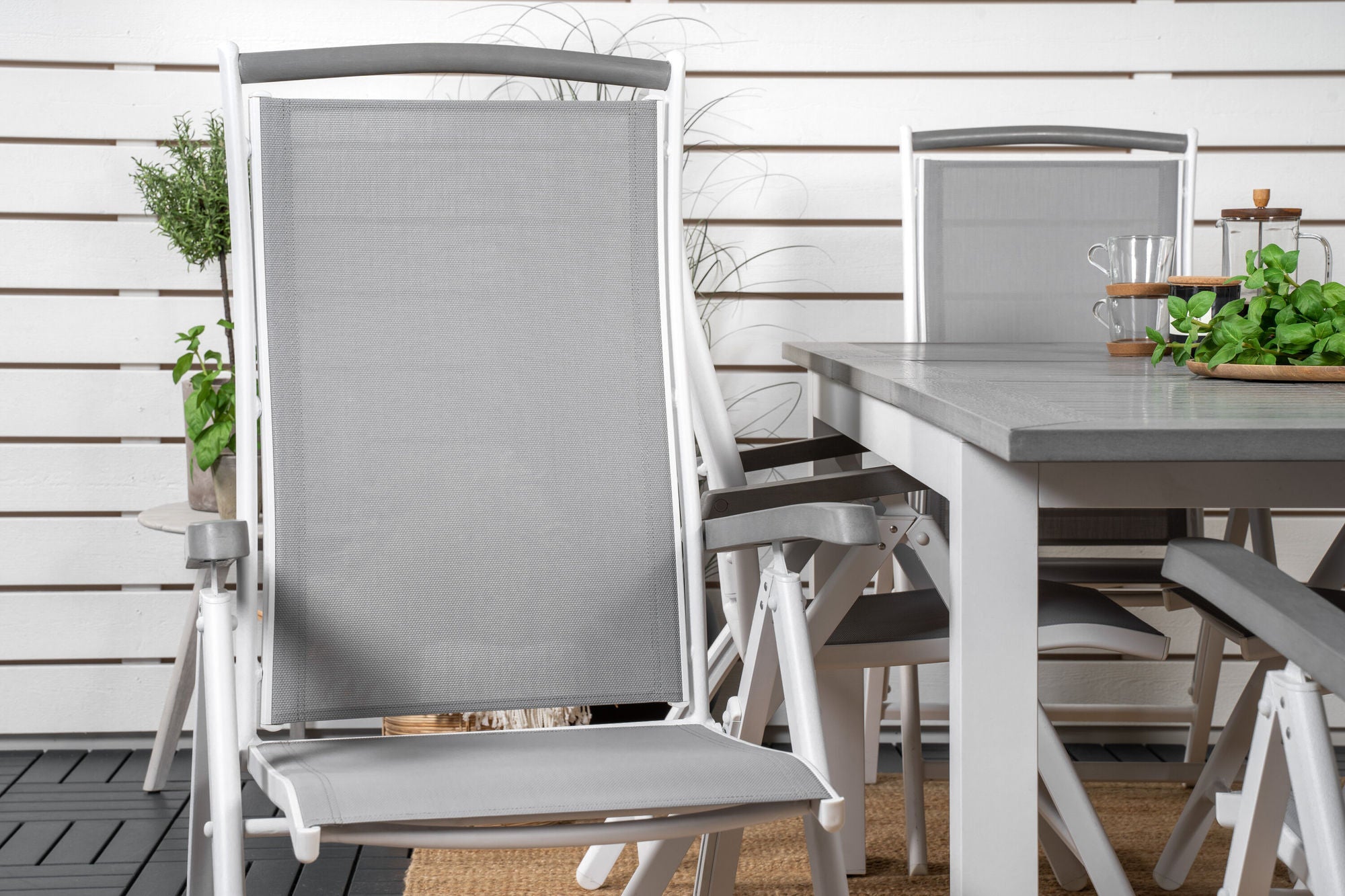 Venture Home Albany spisebord 152/210*90 - White Alu / Grey Aintwood+Albany stol 5:pos - White Alu / Grey Textilene / Aintwood_6