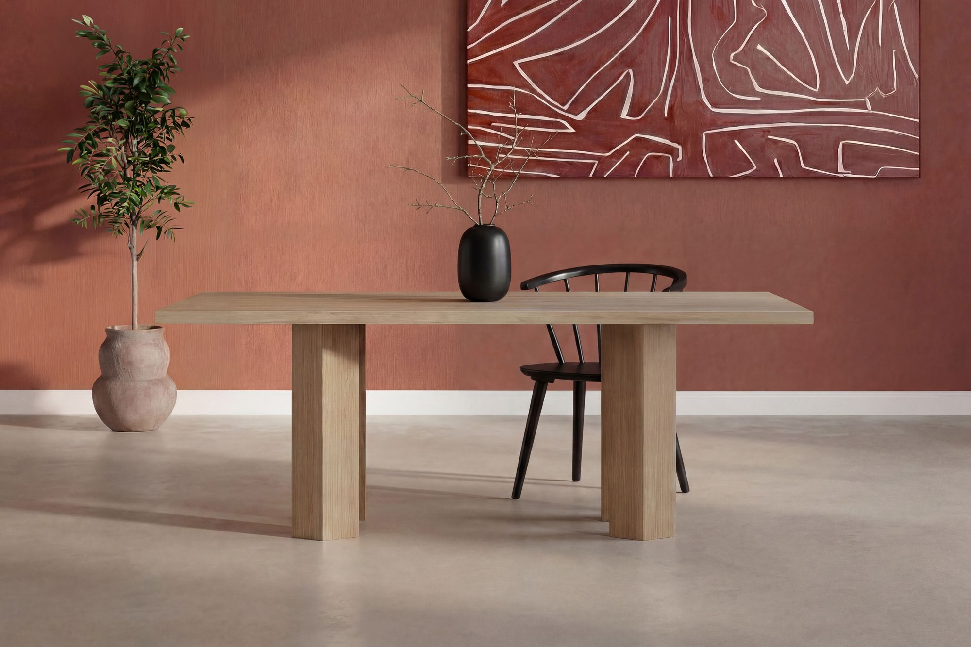 Venture Home Lillehammer spisebord - Nature / Nature MDF w 3d-paper