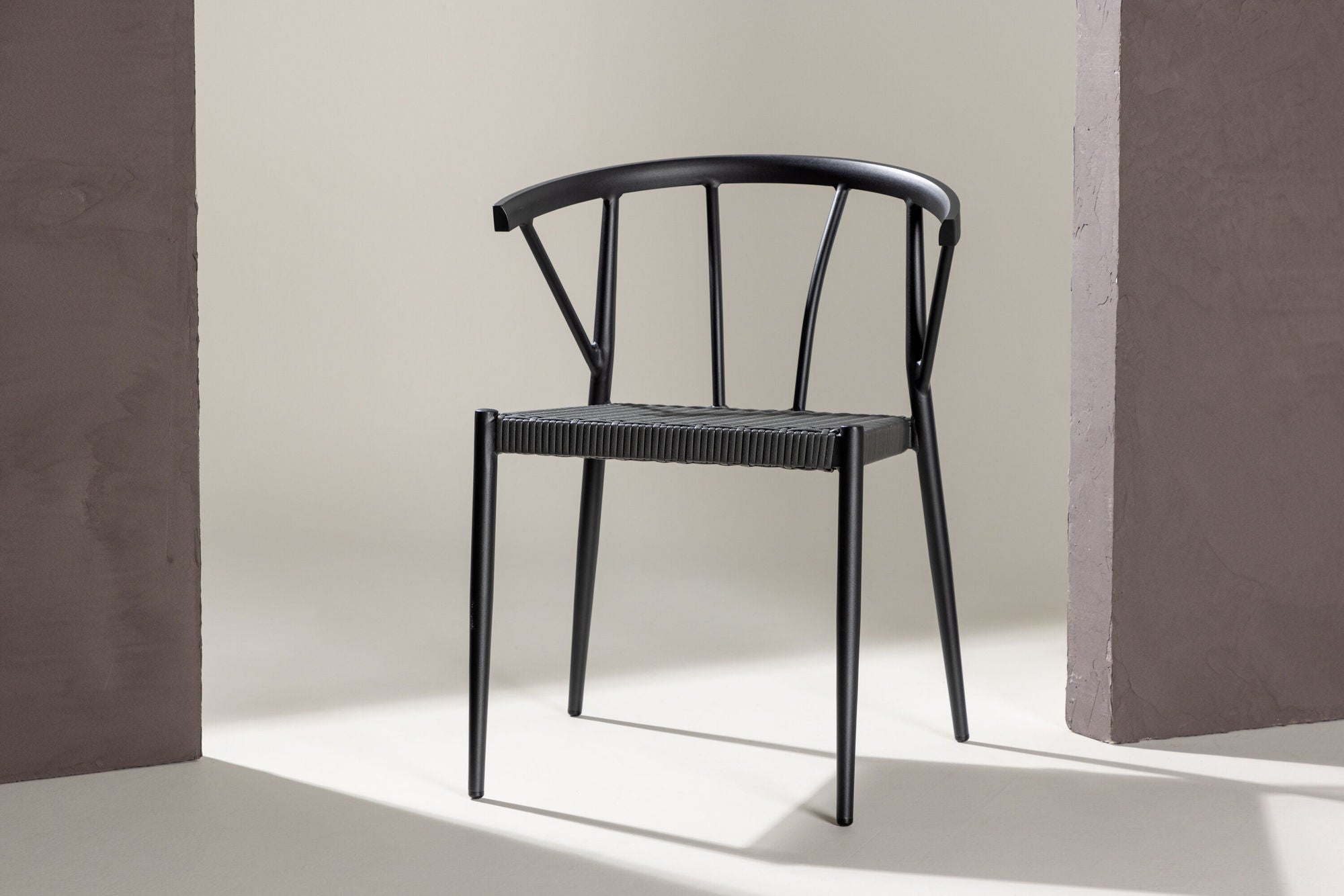Venture Home Stina - Spisebordsstol 6-pack - Black - Alu/Wicker