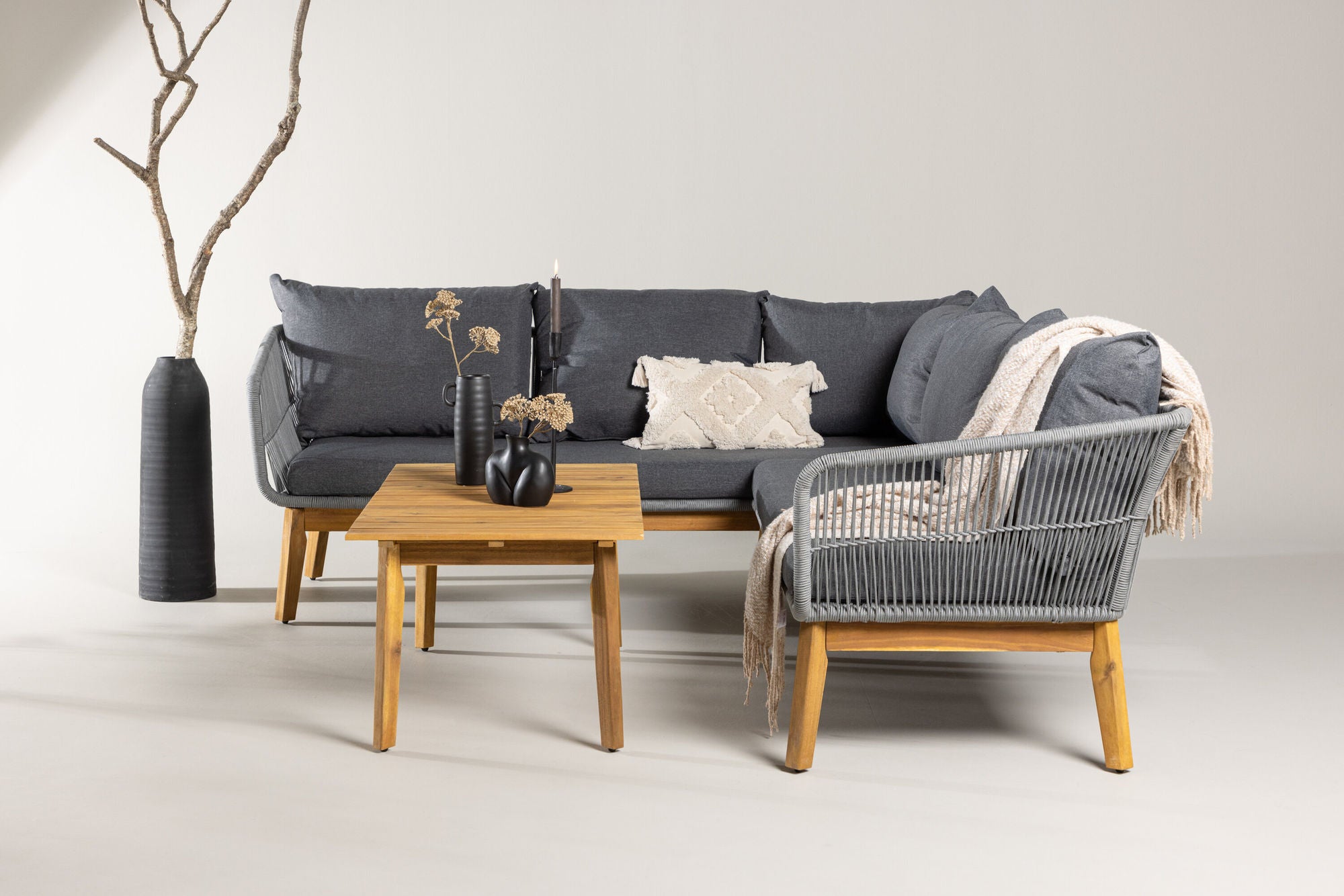 Venture Home Chania hjørne sofa - Grey/Acacia