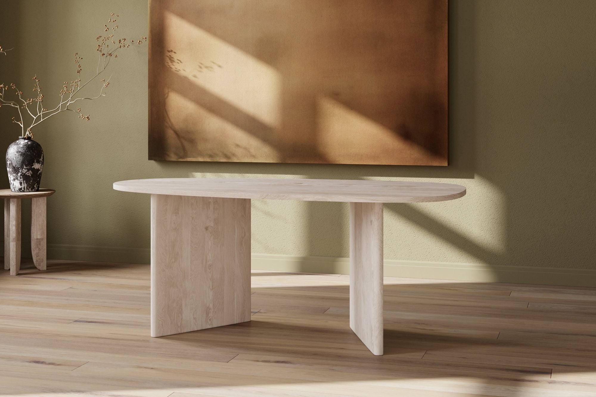 Venture Home Grönvik Oval spisebord - Nature MDF 3D-paper
