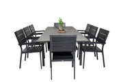Venture Home Levels spisebord 160/240*90 - Black Alu / Grey Aintwood +Levels stol (stacka