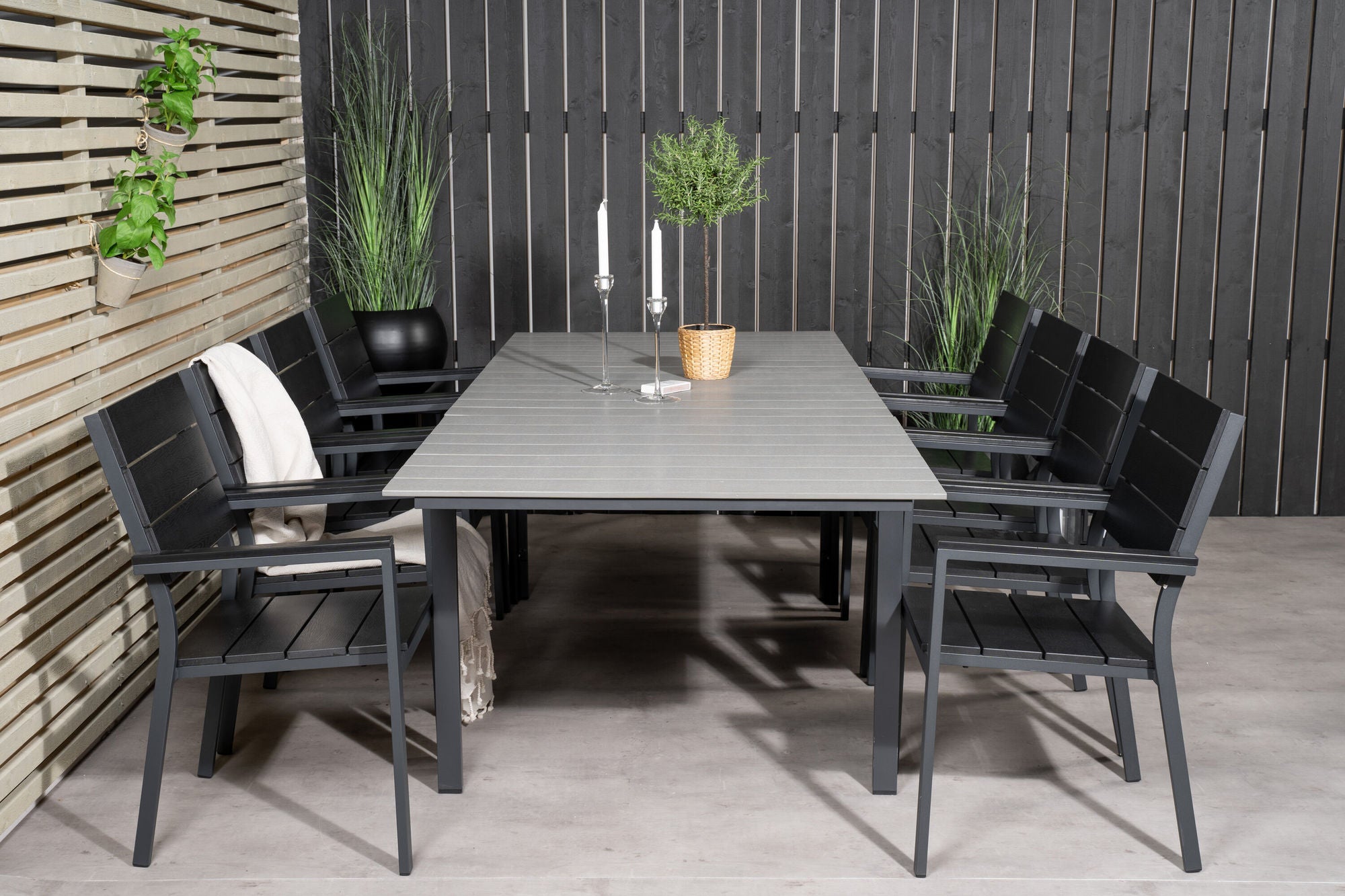Venture Home Levels spisebord 160/240*90 - Black Alu / Grey Aintwood +Levels stol (stacka