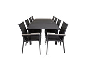 Venture Home Marbella spisebord 160/240*100*H75 - Black+Parma Arm stol (stackable) - Blac