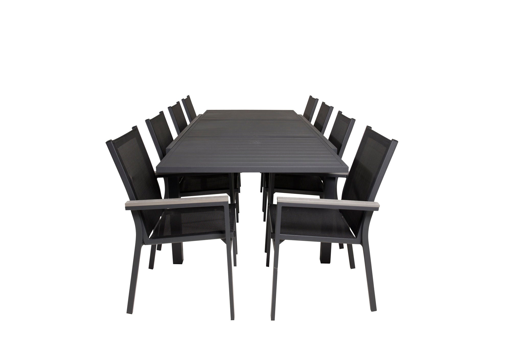 Venture Home Marbella spisebord 160/240*100*H75 - Black+Parma Arm stol (stackable) - Blac