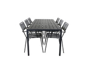 Venture Home Break - bord 205*90 - Black alu/black aintwood +Lindos Armchair - Black Alu / Grey Rope _6