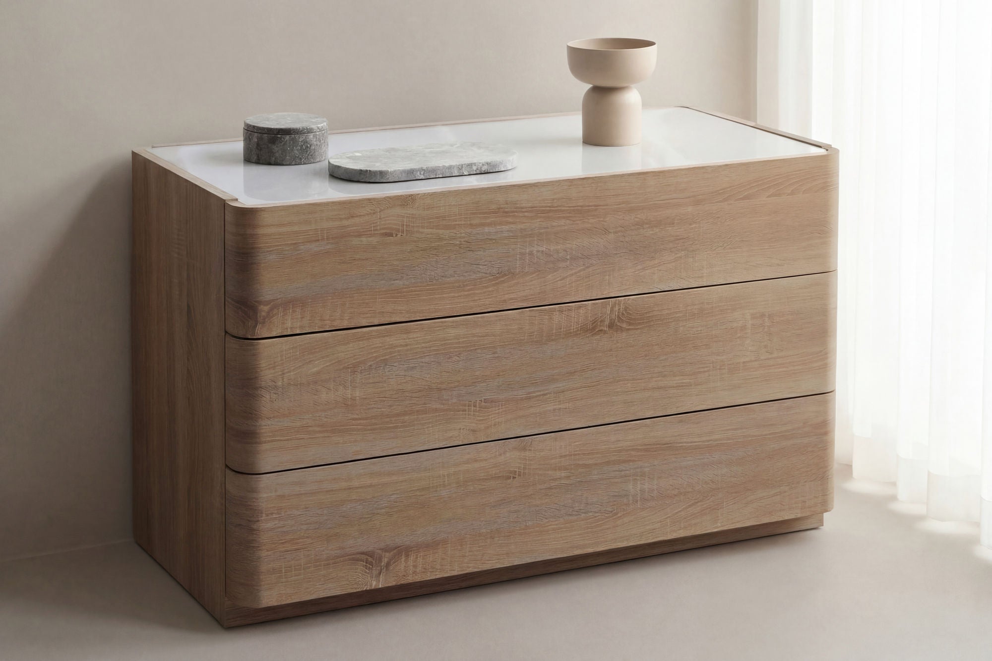 Venture Home Noble Drawer 48x100x60 cm - Nature MDF / 3D Paper Glass