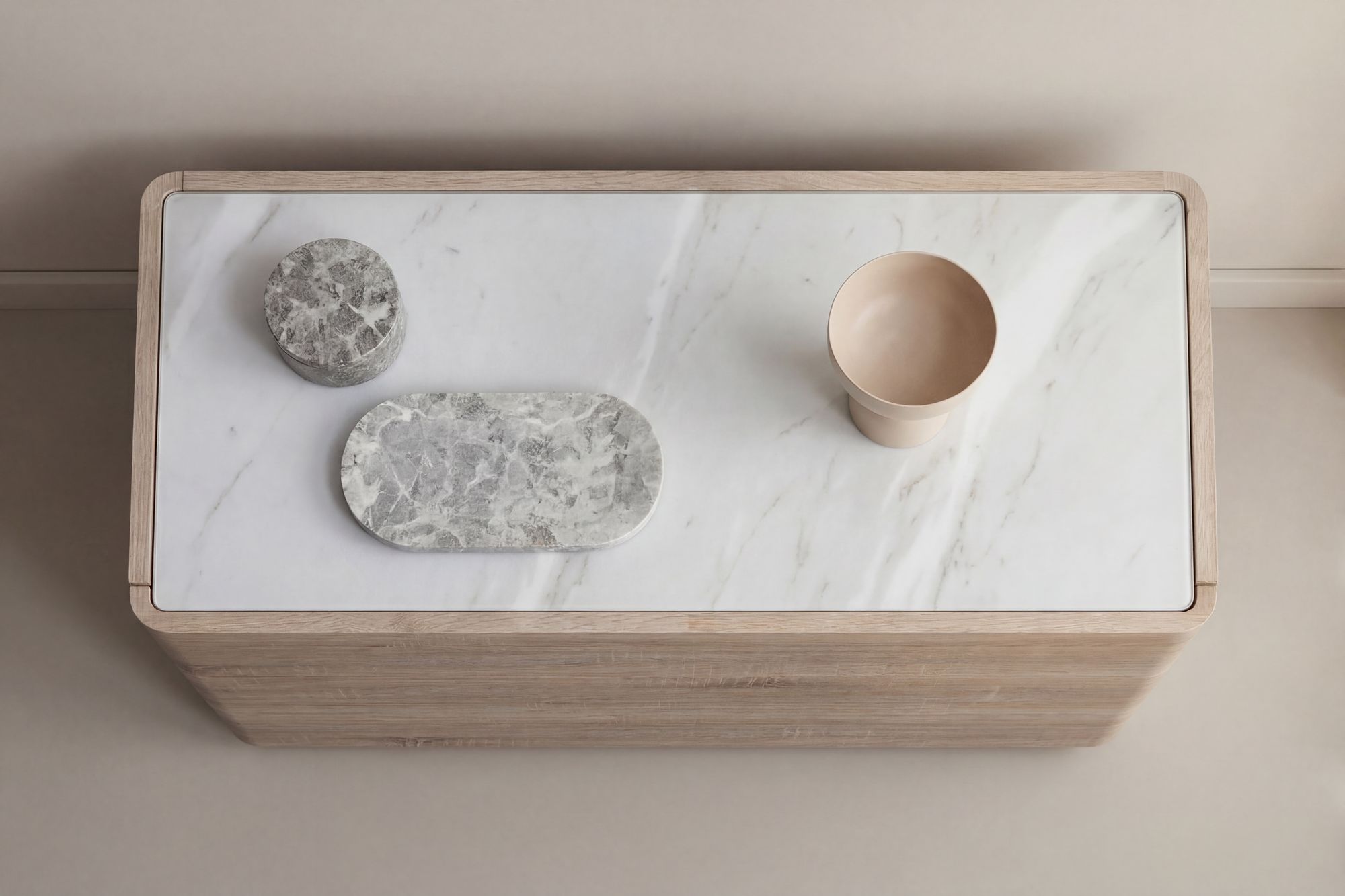 Venture Home Noble Drawer 48x100x60 cm - Nature MDF / 3D Paper Glass