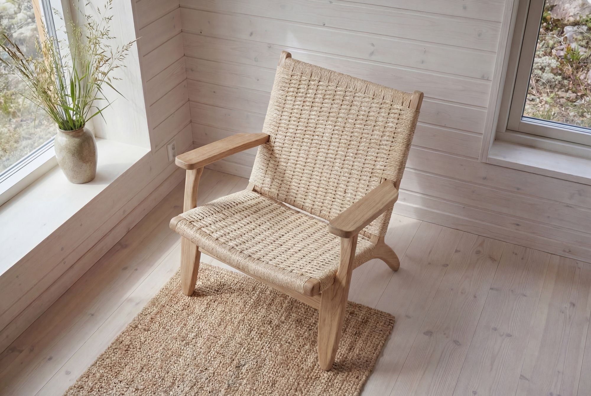 Vind Lazy Armchair - Whitewash/ Beige