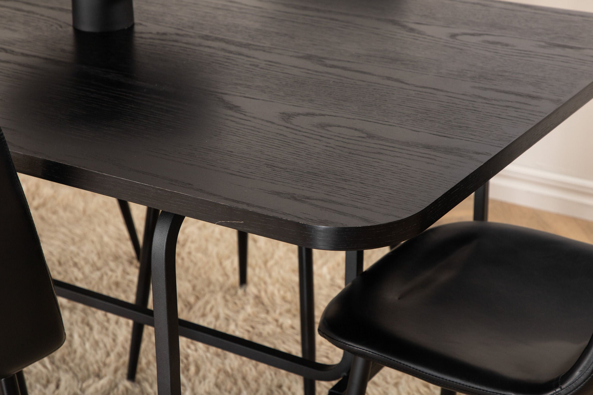Venture Home Uno spisebord , Black Black Veneer+Polar Spisebordsstol , Black Black_6