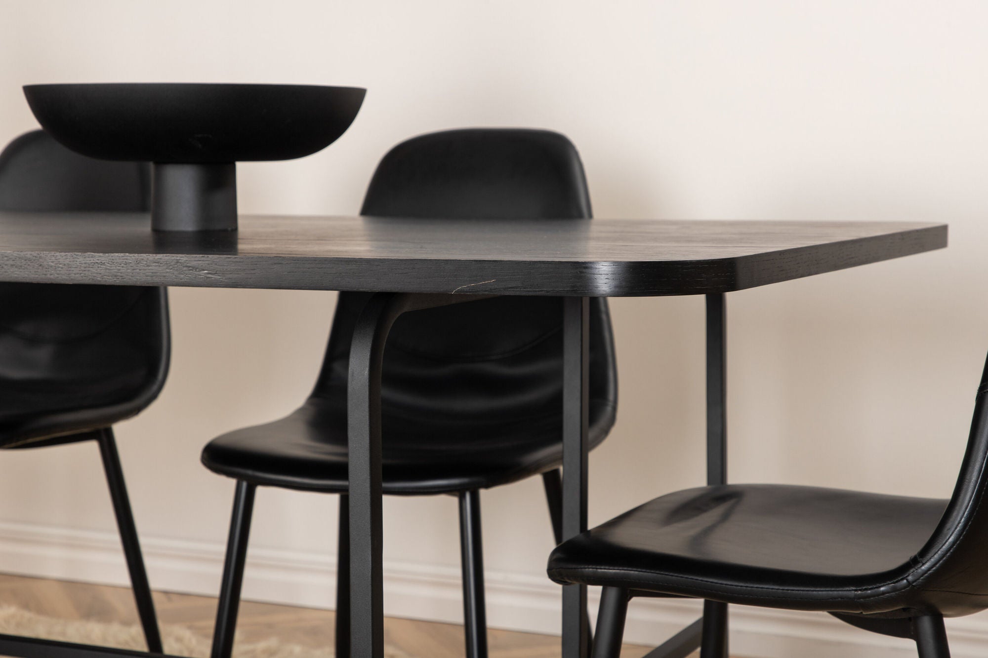 Venture Home Uno spisebord , Black Black Veneer+Polar Spisebordsstol , Black Black_6
