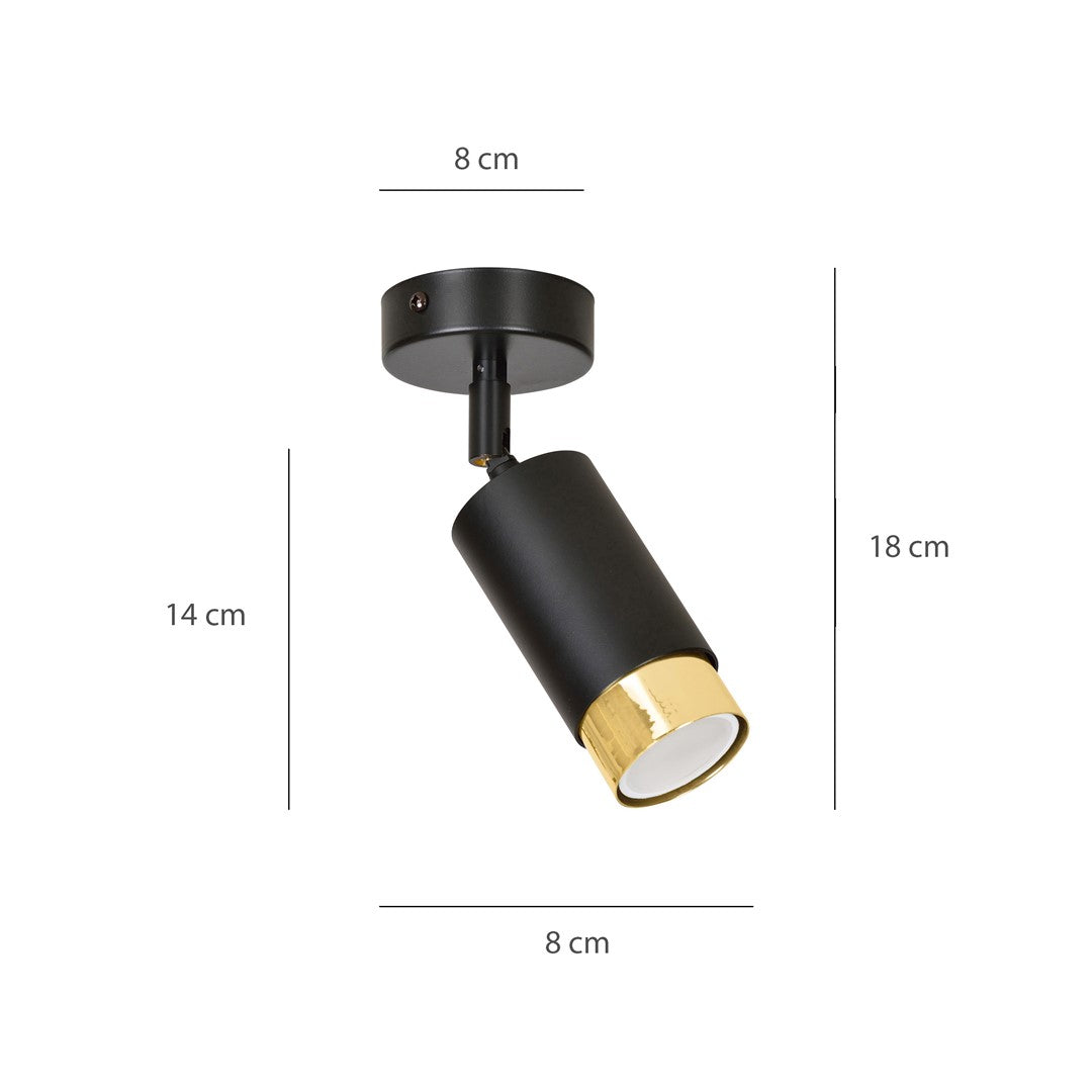 HIRO 1 SORT/GULD Loftlampe