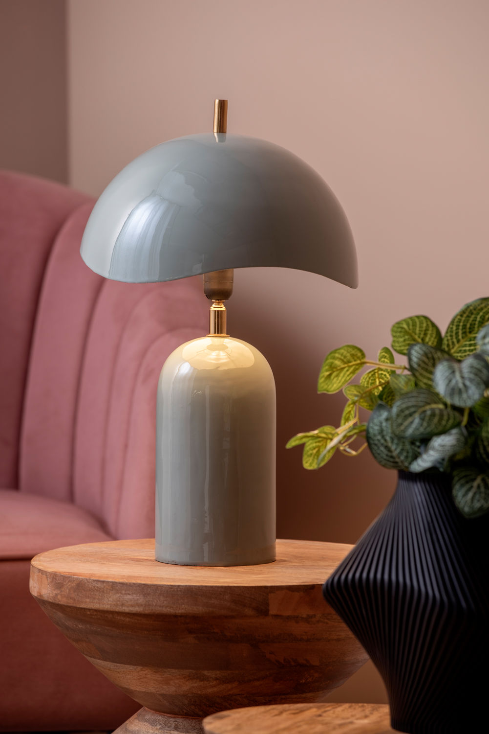 LEITMOTIV Table lamp Querido enamel misty blue