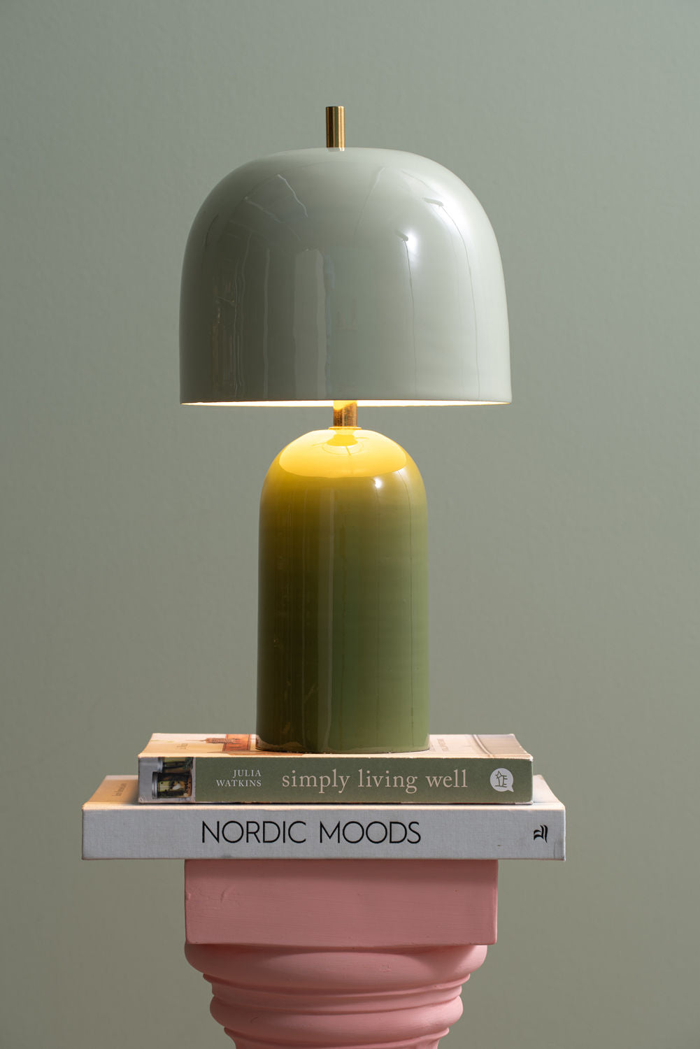 LEITMOTIV Table lamp Rico enamel jungle green w. grayed jade