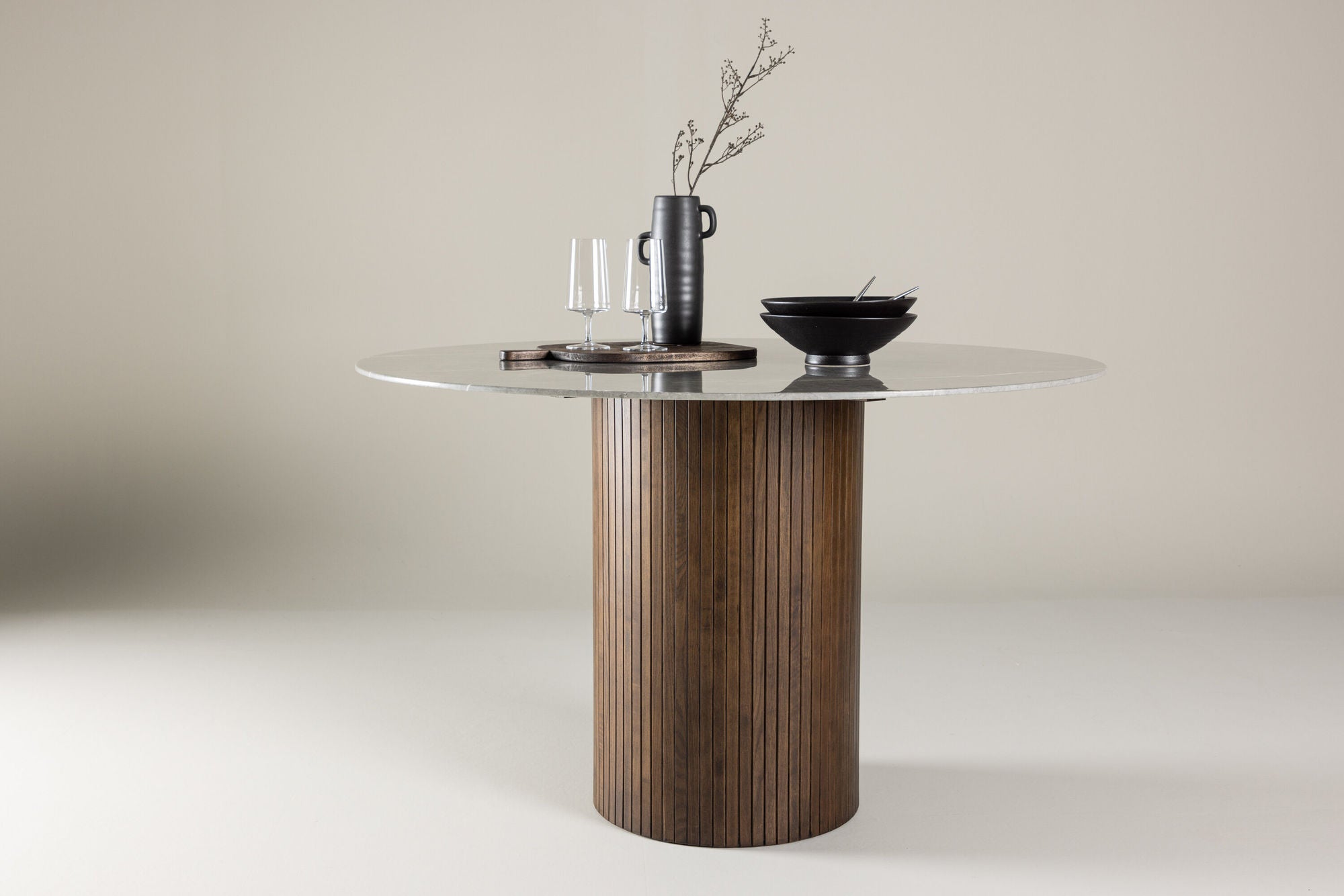 Vind Austin spisebord - Mocca / Dark grey Marblelook