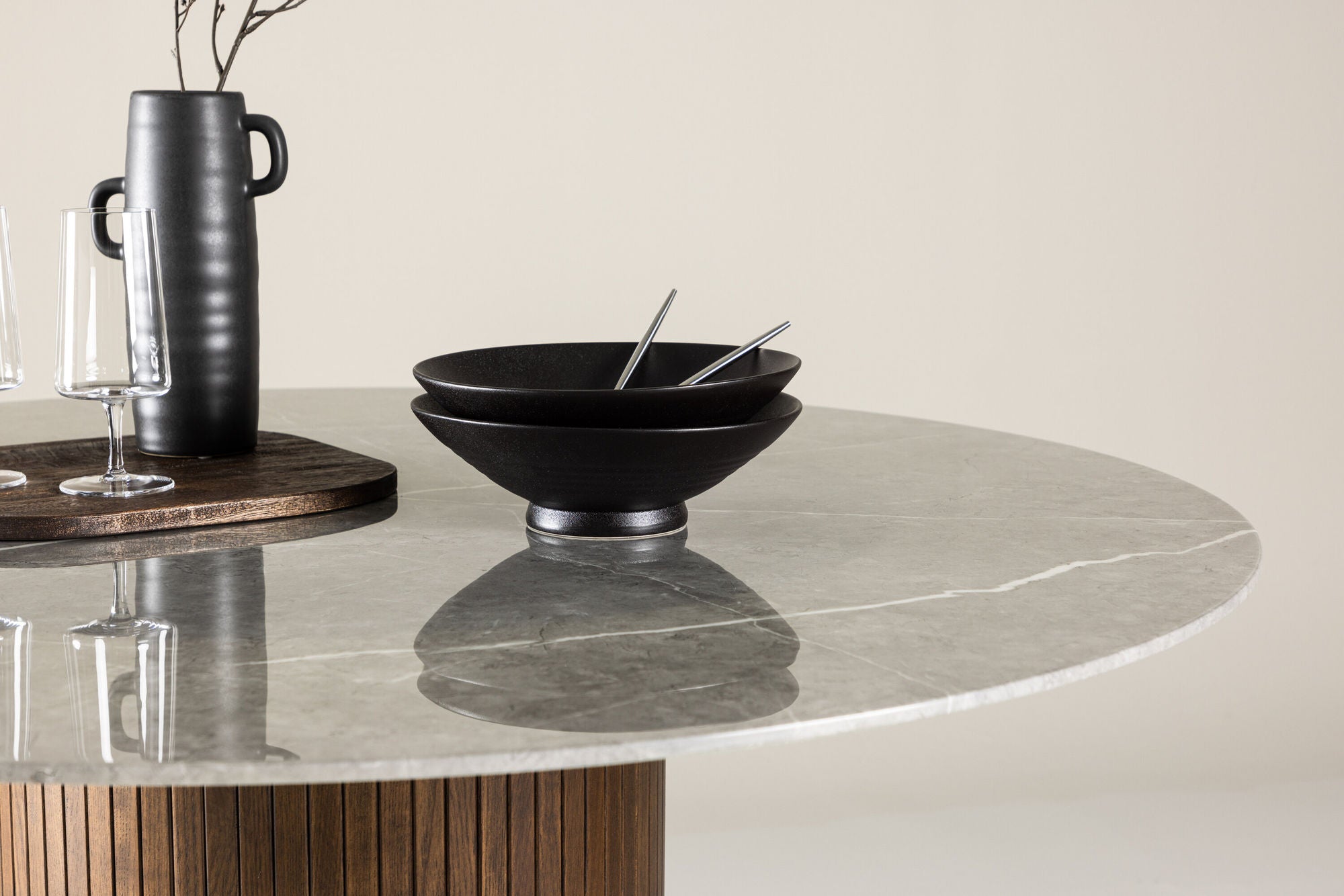Vind Austin spisebord - Mocca / Dark grey Marblelook